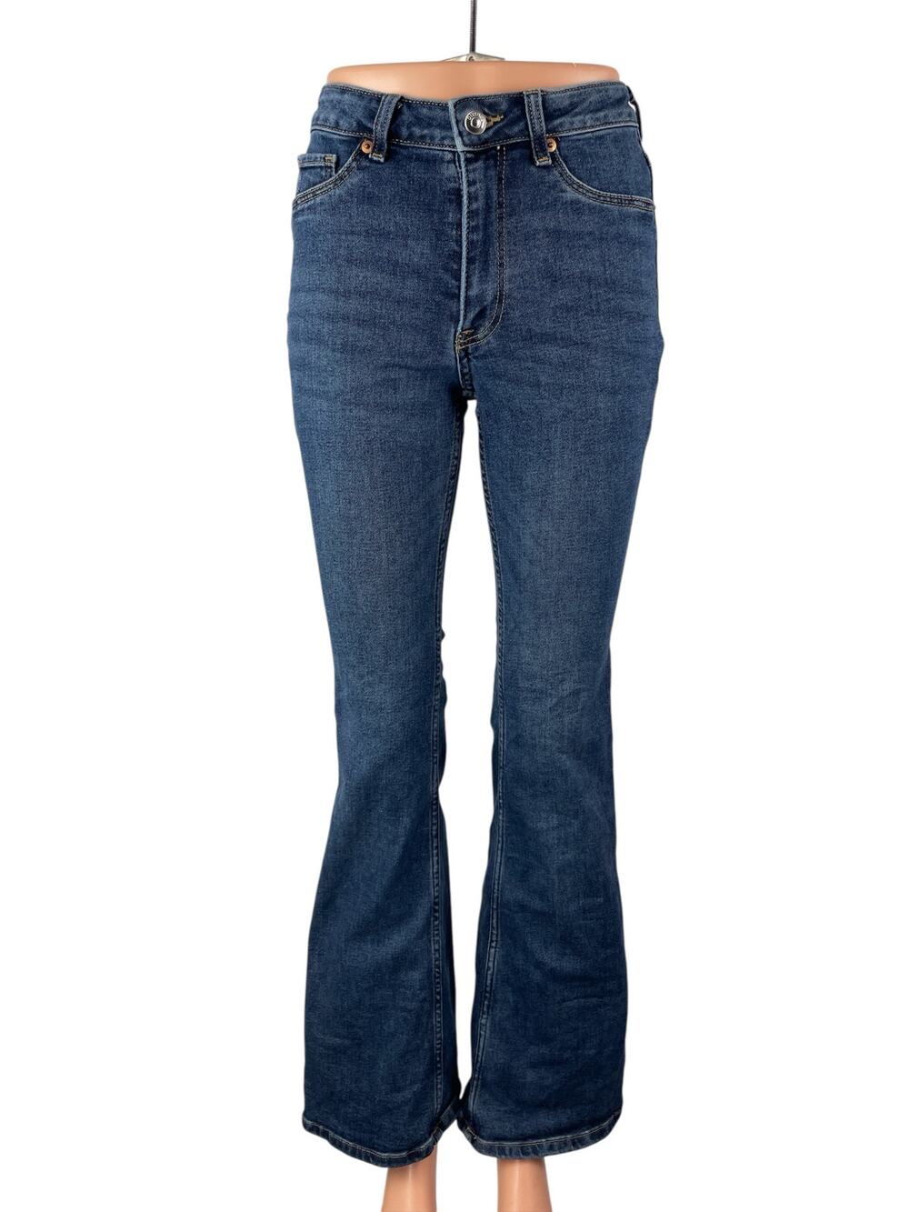 H&M Women's Blue Mid Rise Flared Y2k Bootcut Bell Bottom Denim Jeans Size 4